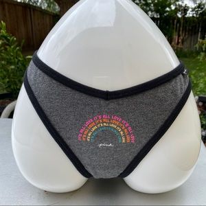 🌈  PINK Victoria’s Secret “It’s all love” rainbow Pride Thong
